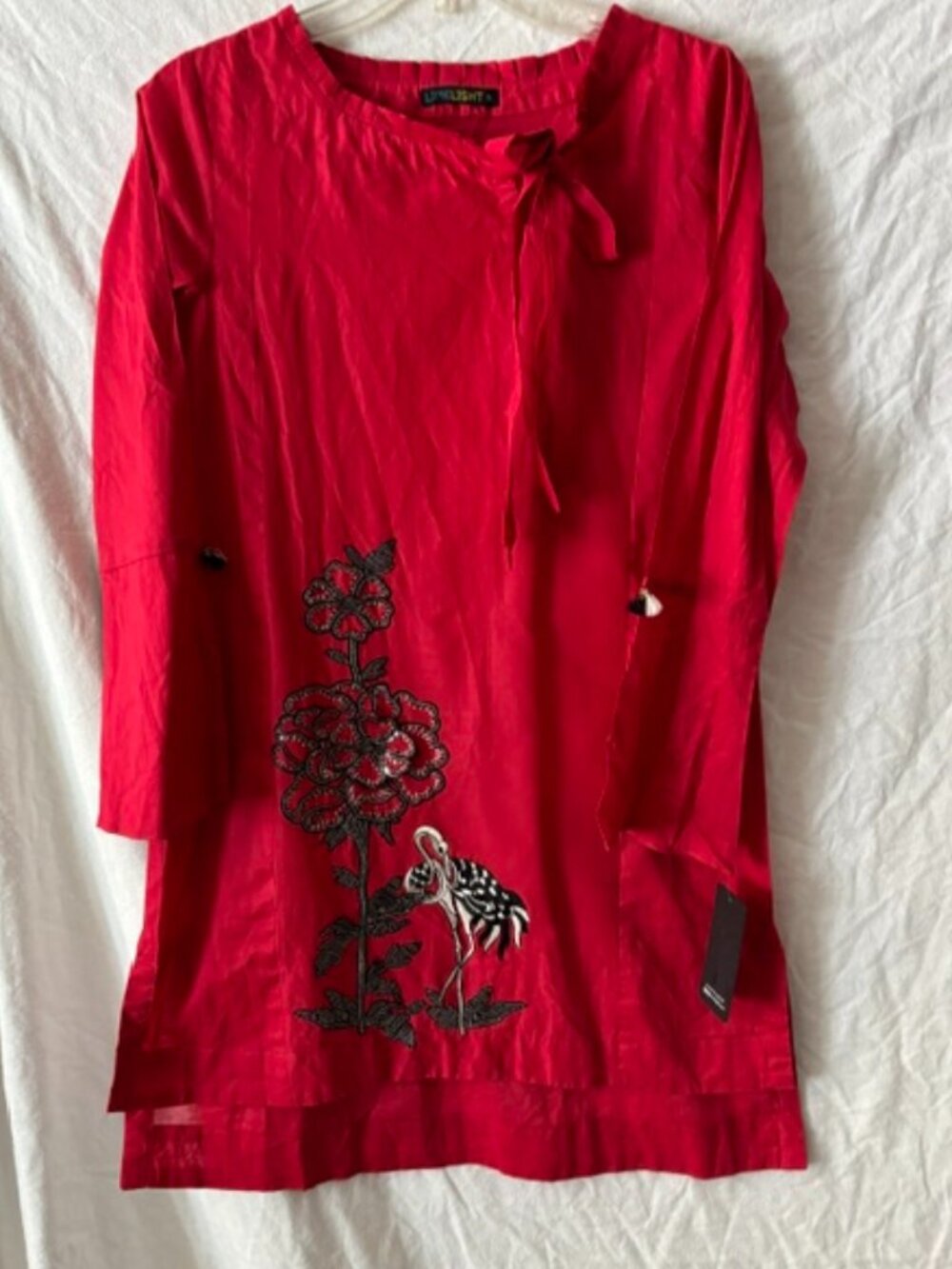 New W Tags NWT LIMELIGHT cotton asymmetrical embroidery tunic kameez Sz Small S